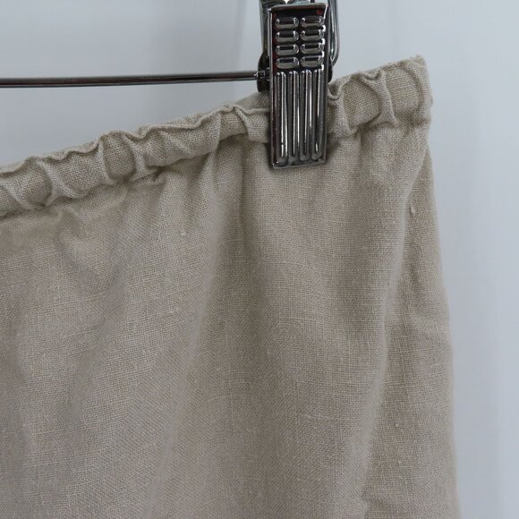 Outfit JPR Womens Large Solid Beige Pure Linen Skirt Drawstring Waist Lagenlook - Picture 4 of 15